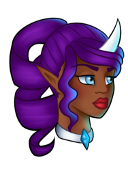 Size: 1200x1600 | Tagged: safe, artist:robynne, rarity, human, g4, elf ears, horn, horned humanization, humanized