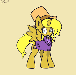 Size: 1280x1266 | Tagged: safe, artist:sir prillian, oc, oc only, oc:ticket, alicorn, pony, alicorn oc, crossover, roald dahl, simple background, solo, willy wonka, willy wonka and the chocolate factory