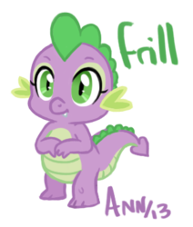 Size: 303x358 | Tagged: safe, artist:theraspberryfox, spike, dragon, g4, barb, female, frill, rule 63, simple background, solo, transparent background