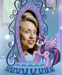 Size: 376x455 | Tagged: safe, twilight sparkle, human, equestria girls, g4, exploitable meme, faic, hillary clinton, magic mirror, magic mirror meme, meme, mirror, twilight sparkle (alicorn)