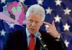 Size: 493x343 | Tagged: safe, pinkie pie, human, g4, american presidents, bill clinton, irl, irl human, microphone, necktie, photo, president, watch