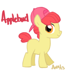 Size: 403x431 | Tagged: safe, artist:theraspberryfox, apple bloom, earth pony, pony, g4, colt, foal, male, rule 63, simple background, solo, transparent background