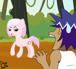 Size: 1600x1462 | Tagged: safe, artist:bonaldo-kun, human, pony, crossover, guu, hale, jungle wa itsumo hale nochi guu