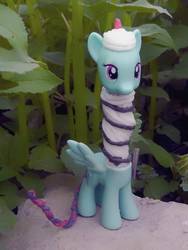 Size: 1944x2592 | Tagged: safe, rainbow dash, giraffe, g4, brushable, customized toy, irl, leaves, long neck, photo, plant, rainbow girrash, toy, wat