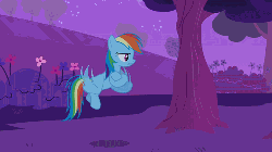 Size: 500x281 | Tagged: safe, screencap, fluttershy, rainbow dash, g4, hurricane fluttershy, animated, annoyed, eyes, female, fluttertree, hiding, popping out, pushing away, rainbow dash is not amused, tree, tree costume, unamused