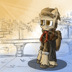 Size: 1000x1000 | Tagged: safe, artist:kanvas-chan, pony, bioshock, bioshock infinite, booker dewitt, ponified, solo