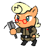 Size: 100x100 | Tagged: safe, artist:caitsith511, pony, animated, crossover, egon spengler, ghostbusters, pixelated, ponified, solo, sprite