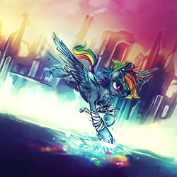 Size: 800x800 | Tagged: safe, artist:syntactics, rainbow dash, g4, female, fractured loyalty, solo