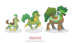 Size: 1280x774 | Tagged: safe, artist:almairis, grotle, plant pony, torterra, turtwig, evolution chart, pokémon, ponified, ponymon, simple background, transparent background, tree