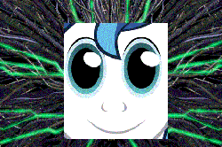 Size: 724x481 | Tagged: safe, edit, shining armor, g4, bad photomanip, don't blink or he'll get ya, gif, male, non-animated gif, shodan, solo, system shock, twily face, wat