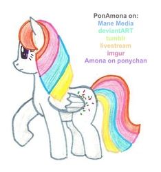 Size: 520x555 | Tagged: safe, artist:ponamona, confetti (g1), g1, g4, g1 to g4, generation leap, race swap, traditional art