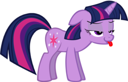 Size: 1500x960 | Tagged: safe, twilight sparkle, pony, unicorn, g4, :p, bedroom eyes, female, floppy ears, mare, silly, simple background, smiling, solo, tongue out, transparent background, unicorn twilight, vector