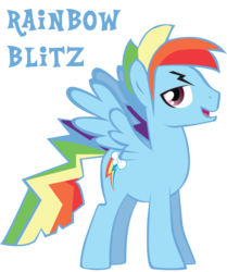 Size: 1426x1706 | Tagged: safe, artist:trotsworth, rainbow dash, pegasus, pony, g4, backwards cutie mark, looking at you, male, open mouth, open smile, rainbow blitz, rule 63, simple background, smiling, smiling at you, solo, transparent background, vector