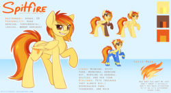 Size: 2400x1309 | Tagged: safe, artist:spittfireart, spitfire, g4, clothes, concave belly, english, outline, raised hoof, reference sheet, side view, slender, text, thin, uniform, white outline, wonderbolts uniform