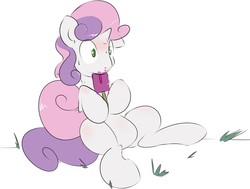 Size: 1280x967 | Tagged: safe, artist:kryptchild, sweetie belle, g4, female, popsicle, solo