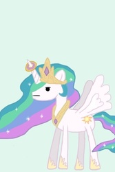 Size: 400x600 | Tagged: safe, artist:teaandmallows, princess celestia, g4, donut, female, simple background, solo, unamused