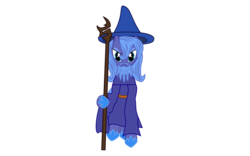 Size: 1920x1200 | Tagged: safe, artist:kronoxus, princess luna, g4, beard, cosplay, female, gandalf, hat, lord of the rings, simple background, solo, staff, transparent background, vector, wizard hat