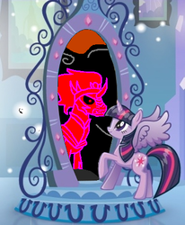 Size: 375x456 | Tagged: safe, king sombra, twilight sparkle, ghost, equestria girls, g4, exploitable meme, magic mirror, magic mirror meme, meme, sombrageist, twilight sparkle (alicorn)