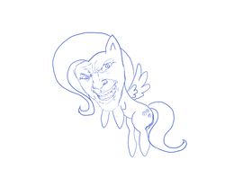 Size: 1600x1200 | Tagged: safe, fluttershy, g4, drawfag, female, human-faced pony, solo, what has science done