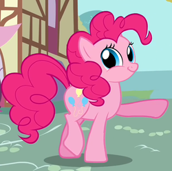 Size: 607x603 | Tagged: safe, pinkie pie, g4, female, get out, solo, twiface, wrong neighborhood