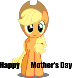 Size: 1822x1962 | Tagged: safe, applejack, earth pony, pony, g4, applejack cries on the inside, applejack's parents, image macro, mother's day, sad