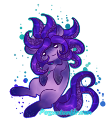 Size: 474x530 | Tagged: safe, artist:po-zu, oc, oc only, monster pony, octopus, original species, squid, tentacle pony, 30 minute art challenge, tentacles