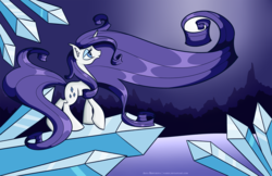 Size: 2975x1925 | Tagged: safe, artist:faikie, rarity, g4, crystal, female, long mane, solo