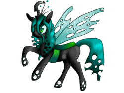 Size: 1600x1200 | Tagged: dead source, safe, artist:kitsunebaku, queen chrysalis, changeling, changeling queen, g4, female, solo