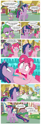 Size: 1181x3543 | Tagged: safe, artist:trotsworth, pinkie pie, spike, twilight sparkle, comic:bhoa, g4, aaaaaaaaaa, barb, bubble berry, comic, dusk shine, noodle incident, ponyville, rule 63, show accurate