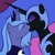 Size: 1000x1000 | Tagged: source needed, safe, artist:kloudmutt, nightmare moon, princess luna, alicorn, pony, g4, artifact, duality, duo, eyes closed, female, kiss on the lips, kissing, lesbian, mare, purple background, s1 luna, self ponidox, selfcest, ship:lunamoon, shipping, simple background, square crossover