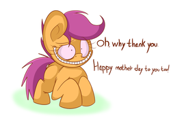 Size: 1280x885 | Tagged: safe, artist:extradan, scootaloo, g4, mother's day, smiling