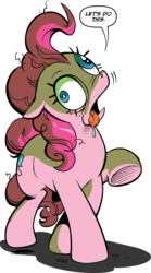 Size: 3344x6022 | Tagged: safe, artist:midwestbrony, idw, pinkie pie, earth pony, pony, g4, the return of queen chrysalis, absurd resolution, drool, female, mare, simple background, solo, transparent background, vector