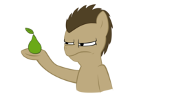Size: 11811x6563 | Tagged: safe, artist:vladaran, doctor whooves, time turner, g4, absurd resolution, angry, doctor whooves is not amused, male, pear, simple background, solo, that pony sure does hate pears, transparent background