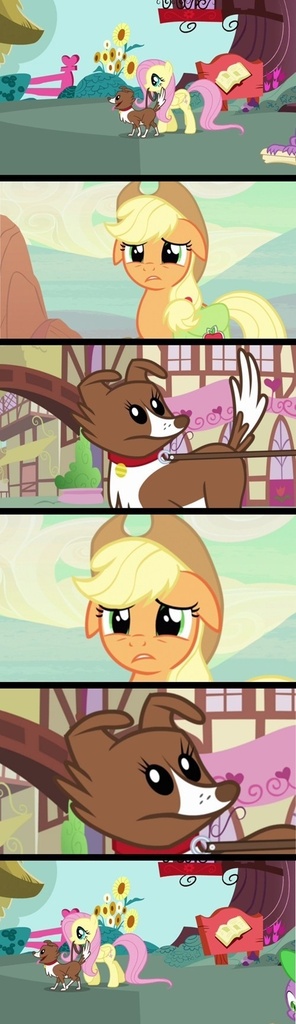 323244 Safe Edit Edited Screencap Screencap Applejack Fluttershy Winona Spike At Your 8387