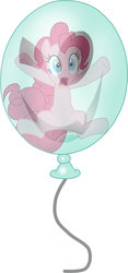 Size: 611x1307 | Tagged: safe, artist:aerisneko, pinkie pie, earth pony, pony, g4, balloon, discord balloon, female, open mouth, pinkie pie trapped in a balloon, solo, trapped