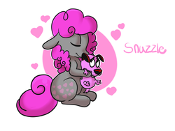 Size: 700x525 | Tagged: safe, artist:cotton, snuzzle, dog, earth pony, pony, g1, courage (character), courage the cowardly dog, crossover, female, male, mare
