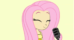 Size: 841x462 | Tagged: safe, artist:chanokun, artist:skill:draw, fluttershy, human, g4, animated, female, fluttershy's lament, headbang, humanized, microphone, solo, youtube