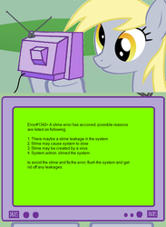 Size: 563x771 | Tagged: safe, derpy hooves, pegasus, pony, g4, exploitable meme, female, mare, slime, tv meme