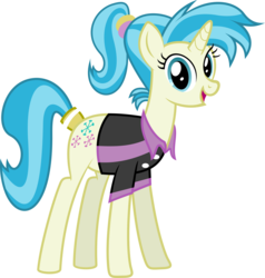 Size: 6000x6315 | Tagged: safe, artist:vladimirmacholzraum, allie way, pony, unicorn, g4, absurd resolution, clothes, female, ponytail, simple background, solo, transparent background, vector