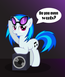 Size: 1000x1195 | Tagged: safe, artist:ipey1, dj pon-3, vinyl scratch, g4, do you even lift, female, meme, solo, speech bubble, wub