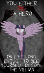 Size: 450x750 | Tagged: artist needed, safe, twilight sparkle, alicorn, pony, g4, batman, female, mare, the dark knight, twilight sparkle (alicorn), two-face, tyrant sparkle, you either die a hero or live long enough to see yourself become the villain