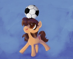 Size: 1275x1038 | Tagged: safe, oc, oc only, oc:maría teresa de los ponyos paguetti, drawfag, football, solo, ñ