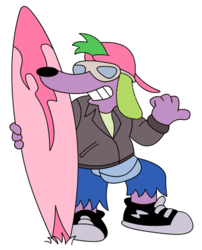 Size: 460x570 | Tagged: safe, spike, dog, equestria girls, g4, male, parody, poochie, spike the dog, the simpsons