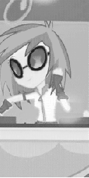 Size: 152x300 | Tagged: safe, edit, edited screencap, screencap, dj pon-3, vinyl scratch, human, equestria girls, g4, my little pony equestria girls, animated, black and white, cropped, female, grayscale, monochrome, solo