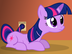 Size: 1280x960 | Tagged: safe, artist:zoarvek, twilight sparkle, pony, unicorn, g4, animated, animated png, charging, cute, female, frown, plug, prone, solo, twiabetes, twilight server, unicorn twilight, wat