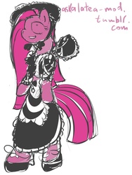 Size: 768x1020 | Tagged: safe, artist:alatea, pinkie pie, earth pony, pony, g4, 30 minute art challenge, bipedal, female, gothic lolita, lolita fashion, pinkamena diane pie, solo