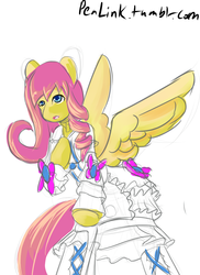 Size: 800x1100 | Tagged: safe, artist:penlink, fluttershy, anthro, g4, 30 minute art challenge, lolita fashion