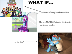 Size: 800x600 | Tagged: safe, rainbow dash, spike, twilight sparkle, dog, human, pony, fanfic:my little dashie, equestria girls, g4, armchair, bipedal, bipedal leaning, chair, comparison, exploitable meme, eyes closed, hug, kneeling, leaning, meme, open mouth, sitting, spike the dog, spread wings, twiscream