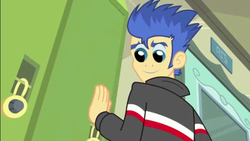 Size: 597x336 | Tagged: safe, edit, edited screencap, screencap, flash sentry, human, equestria girls, g4, my little pony equestria girls, brad, dreamy cutebottom, male, solo, twily face