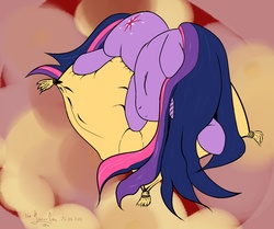 Size: 1540x1287 | Tagged: safe, artist:thelunarsea, twilight sparkle, g4, pillow, sleeping